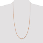 14K Rose Gold 30 inch 2mm Diamond-cut Rope with Lobster Clasp Chain