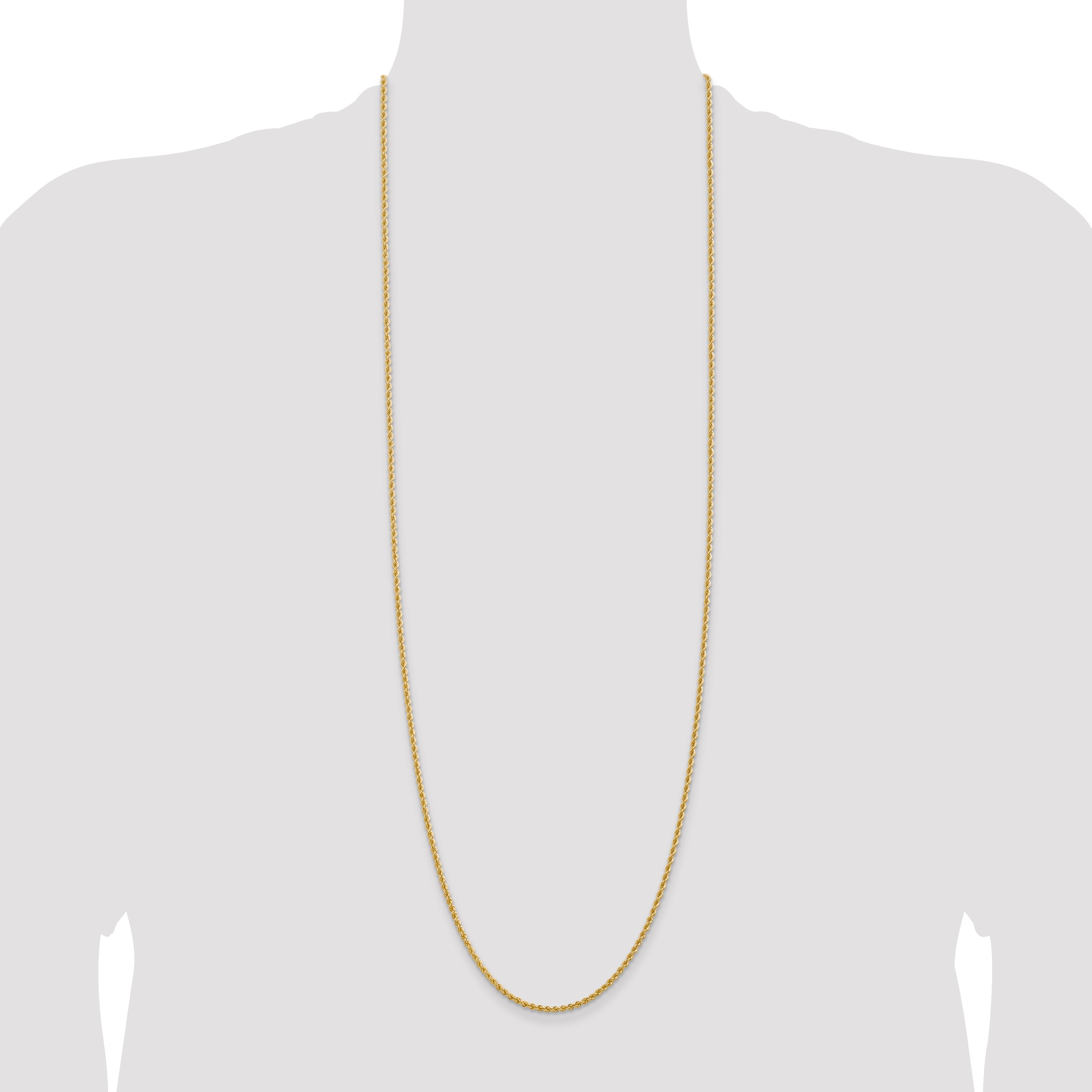 14K 36 inch 2.25mm Regular Rope with Lobster Clasp Chain