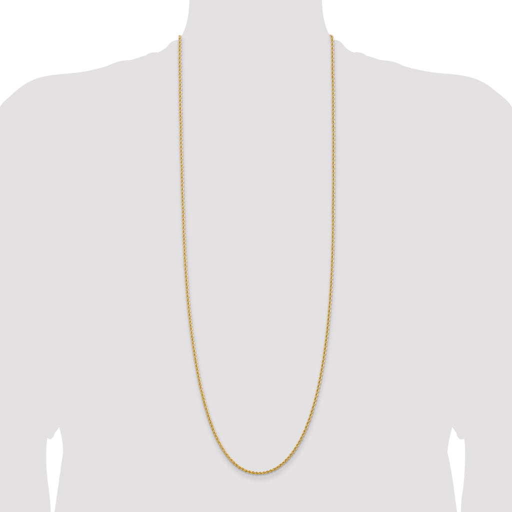 14K 36 inch 2.25mm Regular Rope with Lobster Clasp Chain