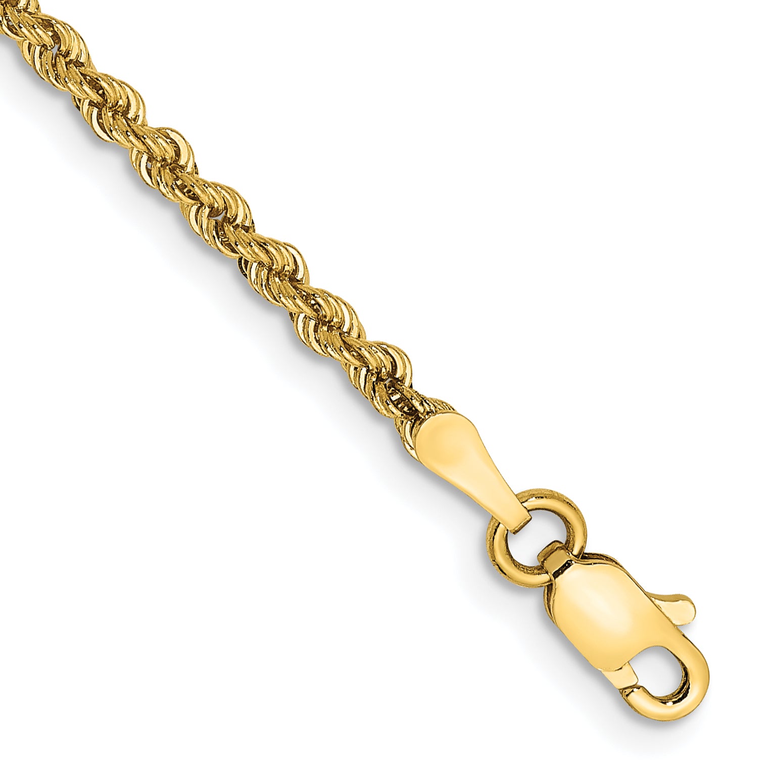 14K 10 inch 2.25mm Regular Rope with Lobster Clasp Anklet Main image
