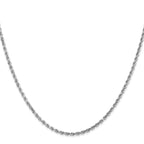 10K White Gold 2.0mm Rope Chain - view 2