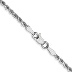 10K White Gold 2.0mm Rope Chain - view 3