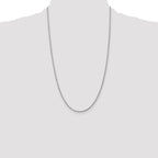 14K White Gold 26 inch 2mm Diamond-cut Rope with Lobster Clasp Chain