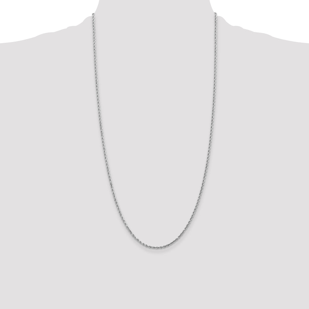 10K White Gold 2.0mm Rope Chain - view 4