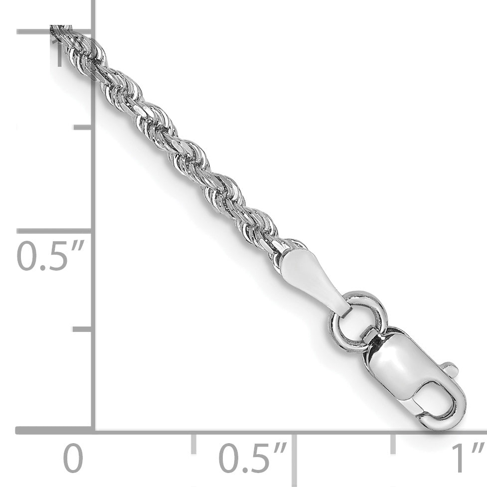 10K White Gold 2.0mm Rope Chain - view 2