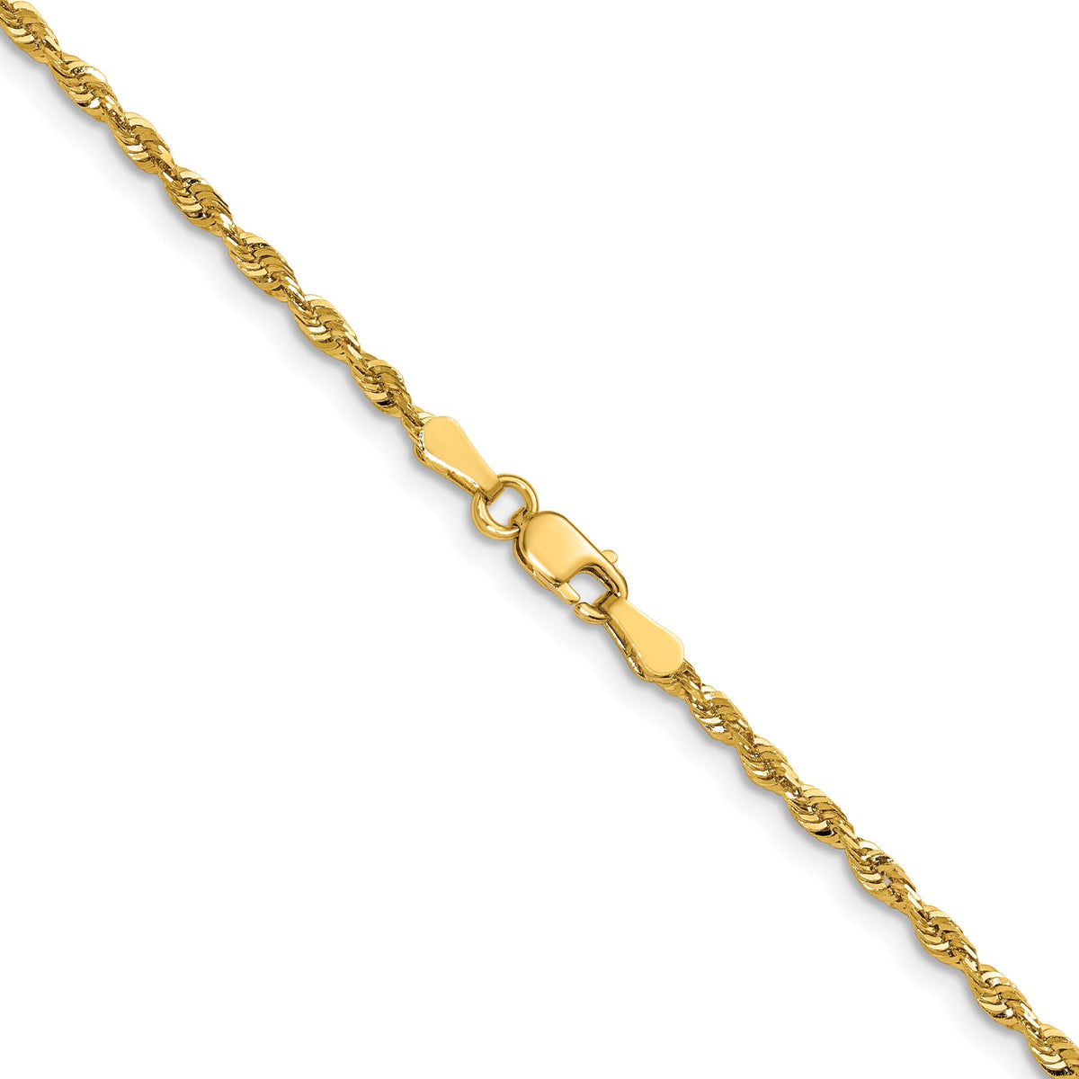 Cashmere Rope Necklace in 14K Yellow Gold, 2.25mm Diamond-Cut - Sophia Jewelers Main image