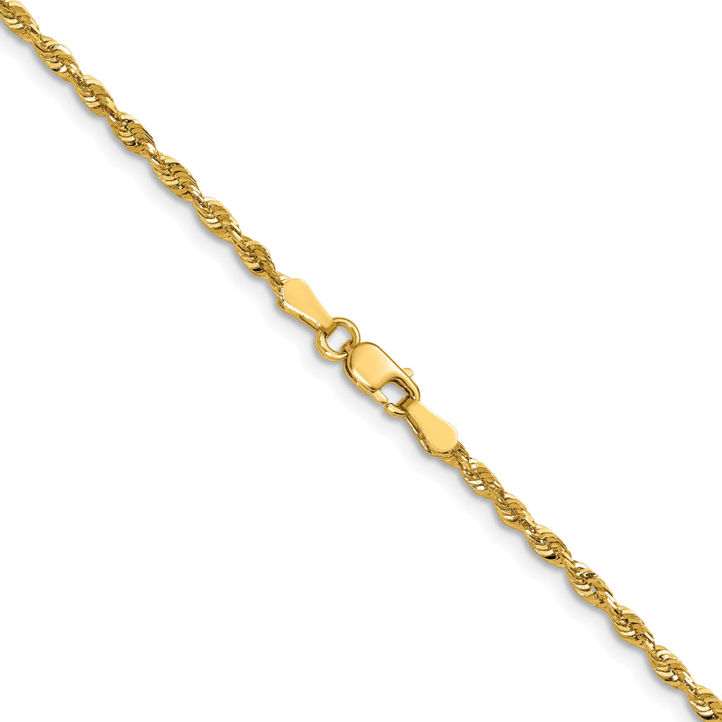 Cashmere Rope Necklace in 14K Yellow Gold, 2.25mm Diamond-Cut - Sophia Jewelers