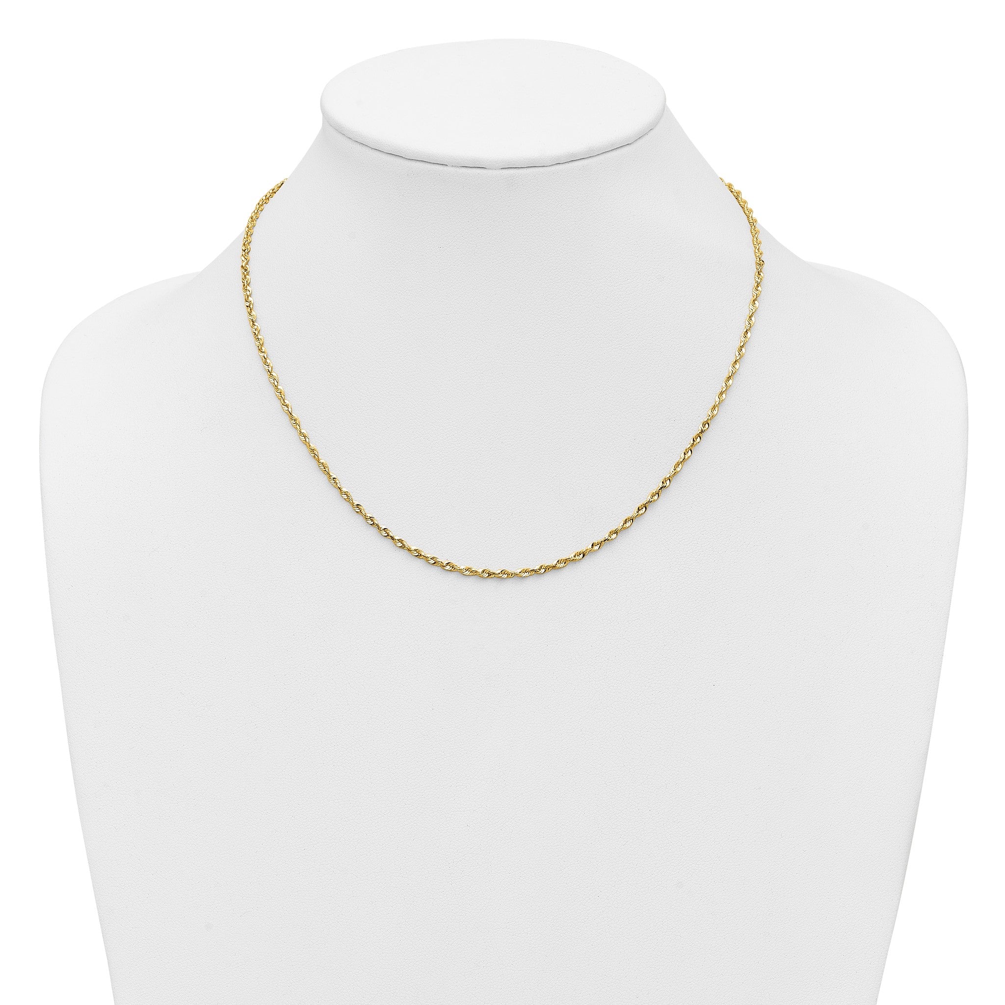Cashmere Rope Necklace in 14K Yellow Gold, 2.25mm Diamond-Cut Secondary image