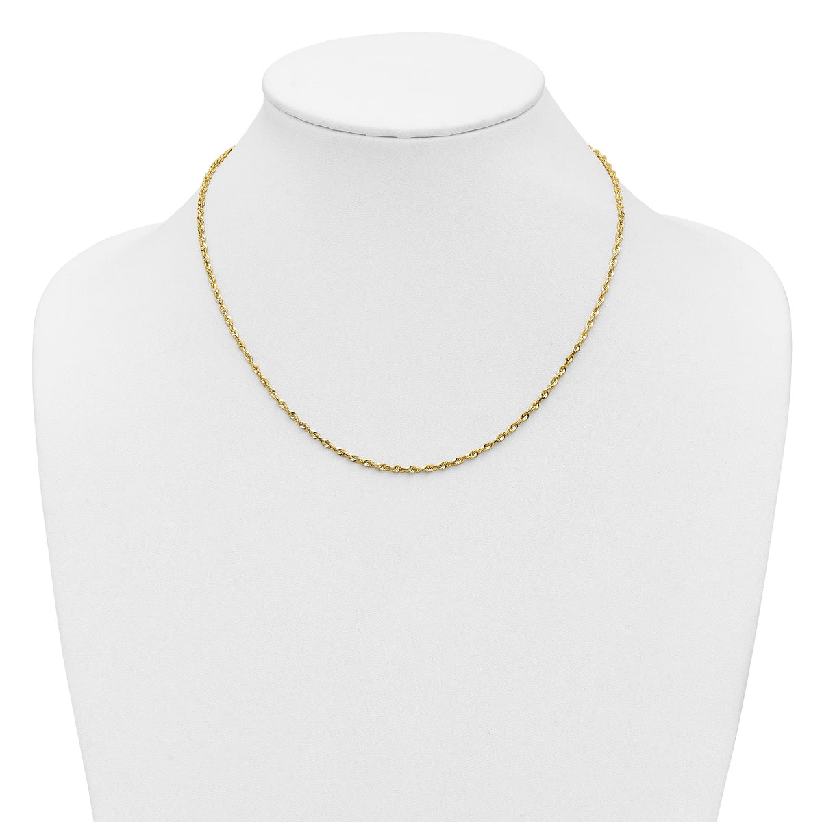 Cashmere Rope Necklace in 14K Yellow Gold, 2.25mm Diamond-Cut - Sophia Jewelers