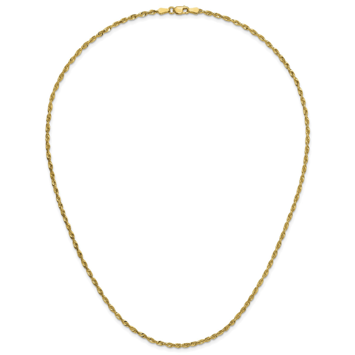Cashmere Rope Necklace in 14K Yellow Gold, 2.25mm Diamond-Cut - Sophia Jewelers