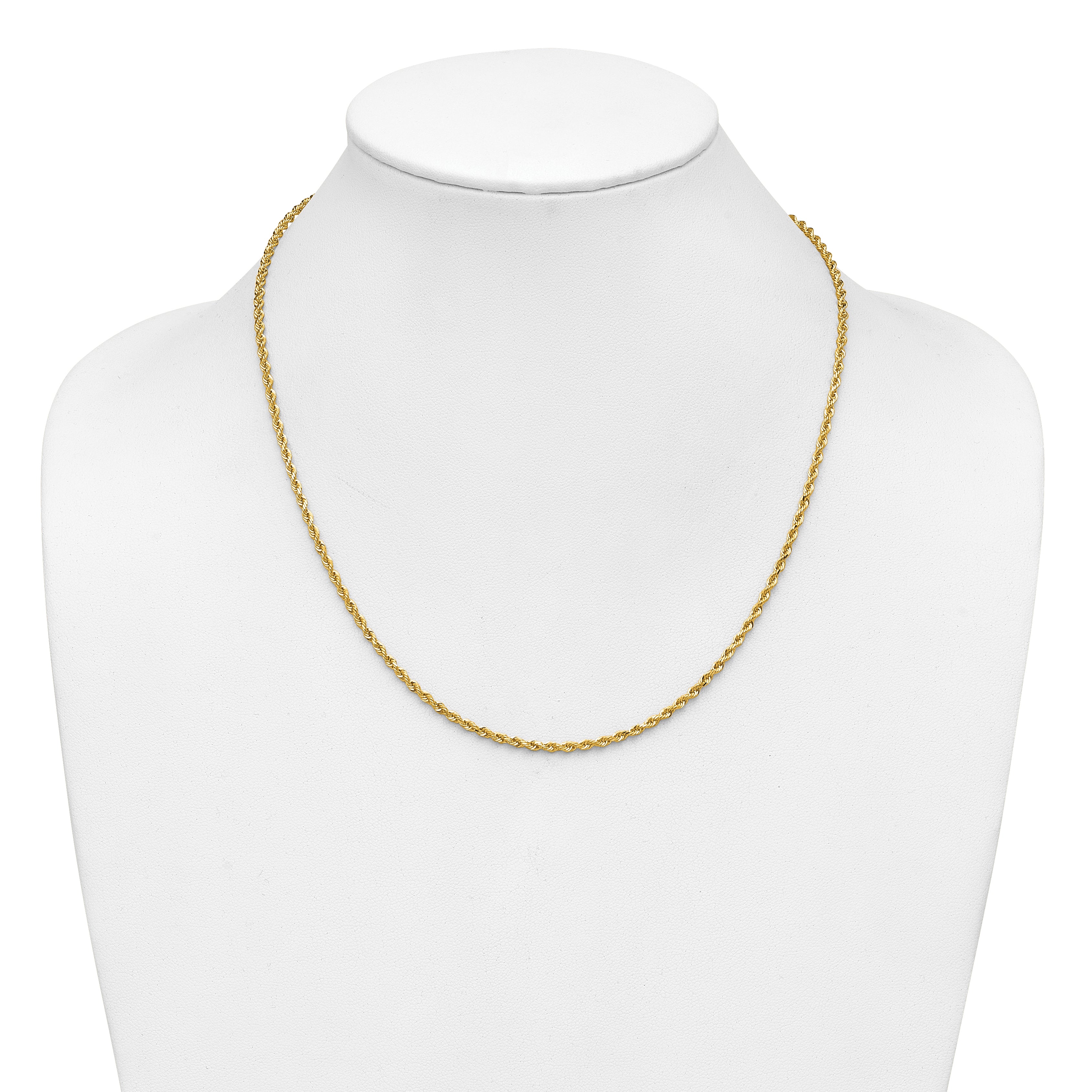 14K 20 inch 2.25mm Diamond-cut Rope with Lobster Clasp Chain