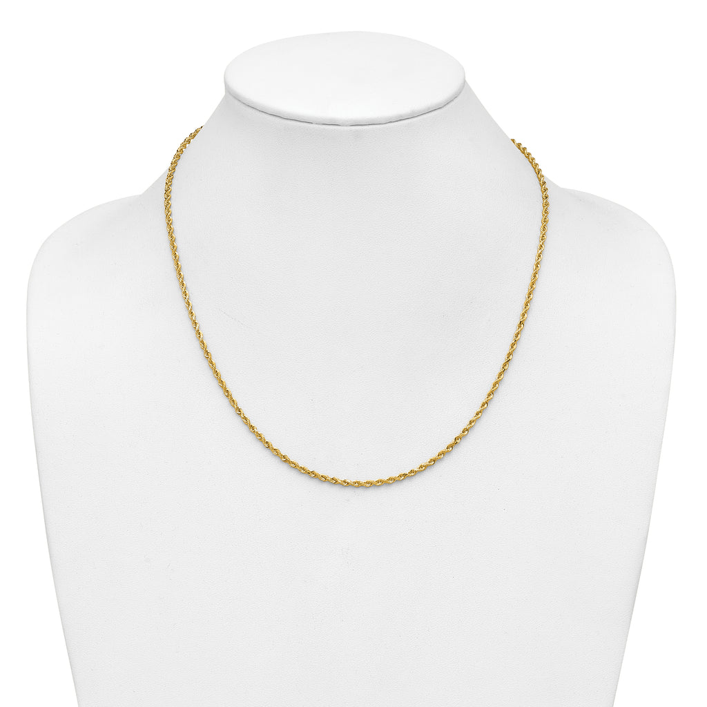 14K 20 inch 2.25mm Diamond-cut Rope with Lobster Clasp Chain