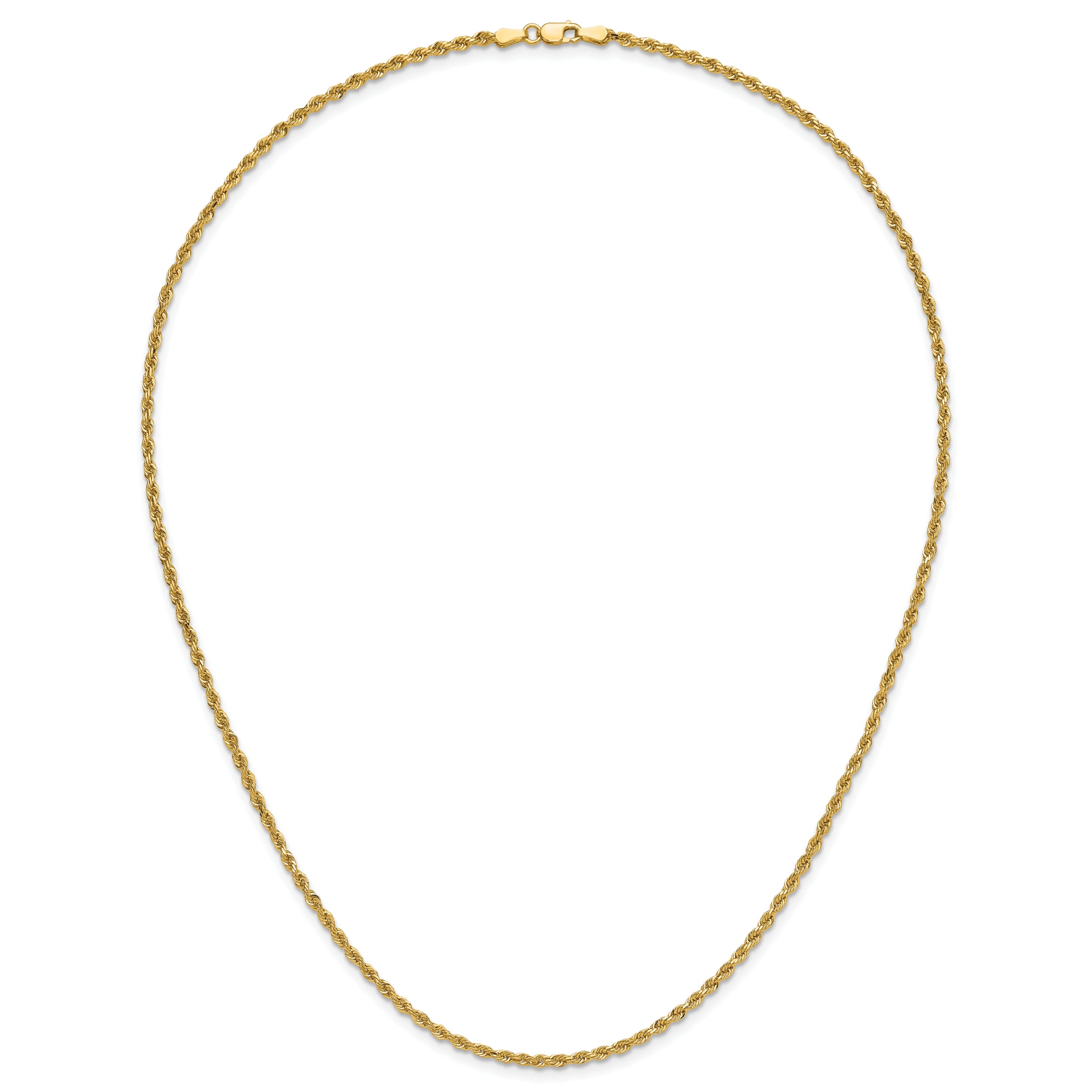 14K 20 inch 2.25mm Diamond-cut Rope with Lobster Clasp Chain