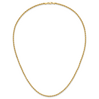 14K 20 inch 2.25mm Diamond-cut Rope with Lobster Clasp Chain