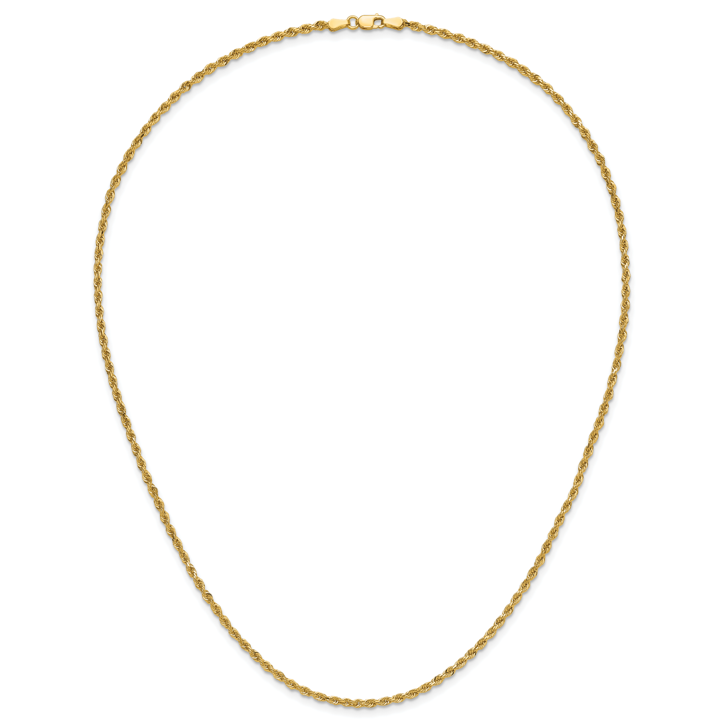 14K 20 inch 2.25mm Diamond-cut Rope with Lobster Clasp Chain