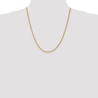 14K 22 inch 2.25mm Diamond-cut Rope with Lobster Clasp Chain