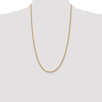 14K 26 inch 2.25mm Diamond-cut Rope with Lobster Clasp Chain