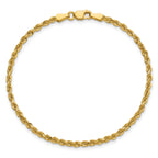 14K 9 inch 2.25mm Diamond-cut Rope with Lobster Clasp Anklet