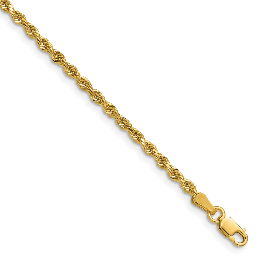 14K 36 inch 2.25mm Diamond-cut Rope with Lobster Clasp Chain