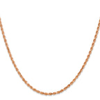 14K Rose Gold 30 inch 2.25mm Diamond-cut Rope with Lobster Clasp Chain
