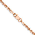 14K Rose Gold 30 inch 2.25mm Diamond-cut Rope with Lobster Clasp Chain