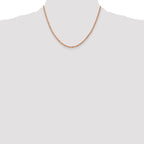 14K Rose Gold 18 inch 2.25mm Diamond-cut Rope with Lobster Clasp Chain
