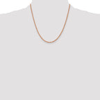 14K Rose Gold 20 inch 2.25mm Diamond-cut Rope with Lobster Clasp Chain