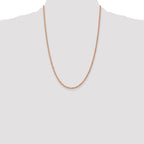 14K Rose Gold 24 inch 2.25mm Diamond-cut Rope with Lobster Clasp Chain