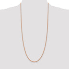 14K Rose Gold 30 inch 2.25mm Diamond-cut Rope with Lobster Clasp Chain