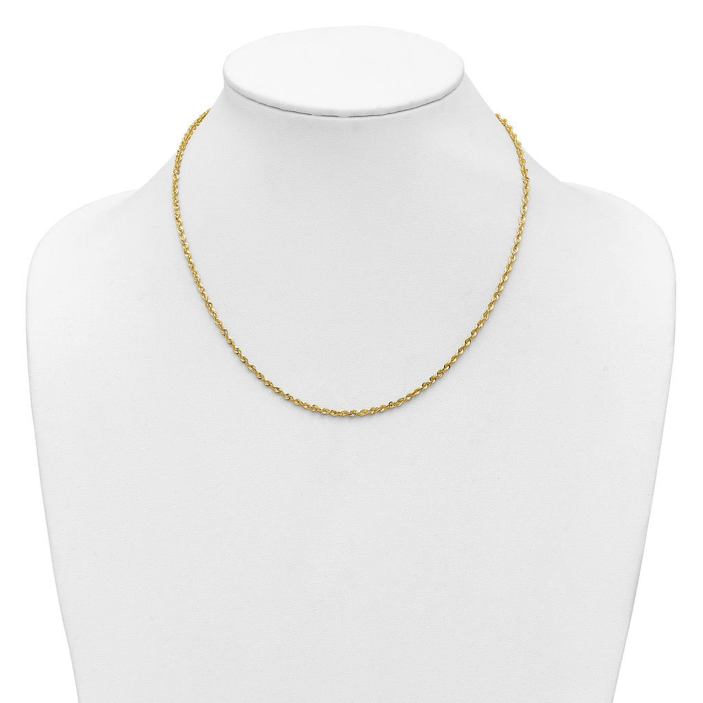 Cashmere Rope Necklace in 14K Yellow Gold, 2.25mm - Sophia Jewelers