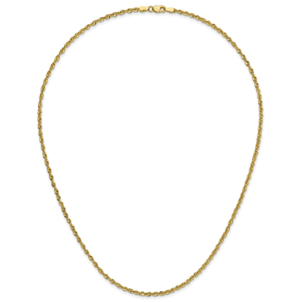 Cashmere Rope Necklace in 14K Yellow Gold, 2.25mm - Sophia Jewelers