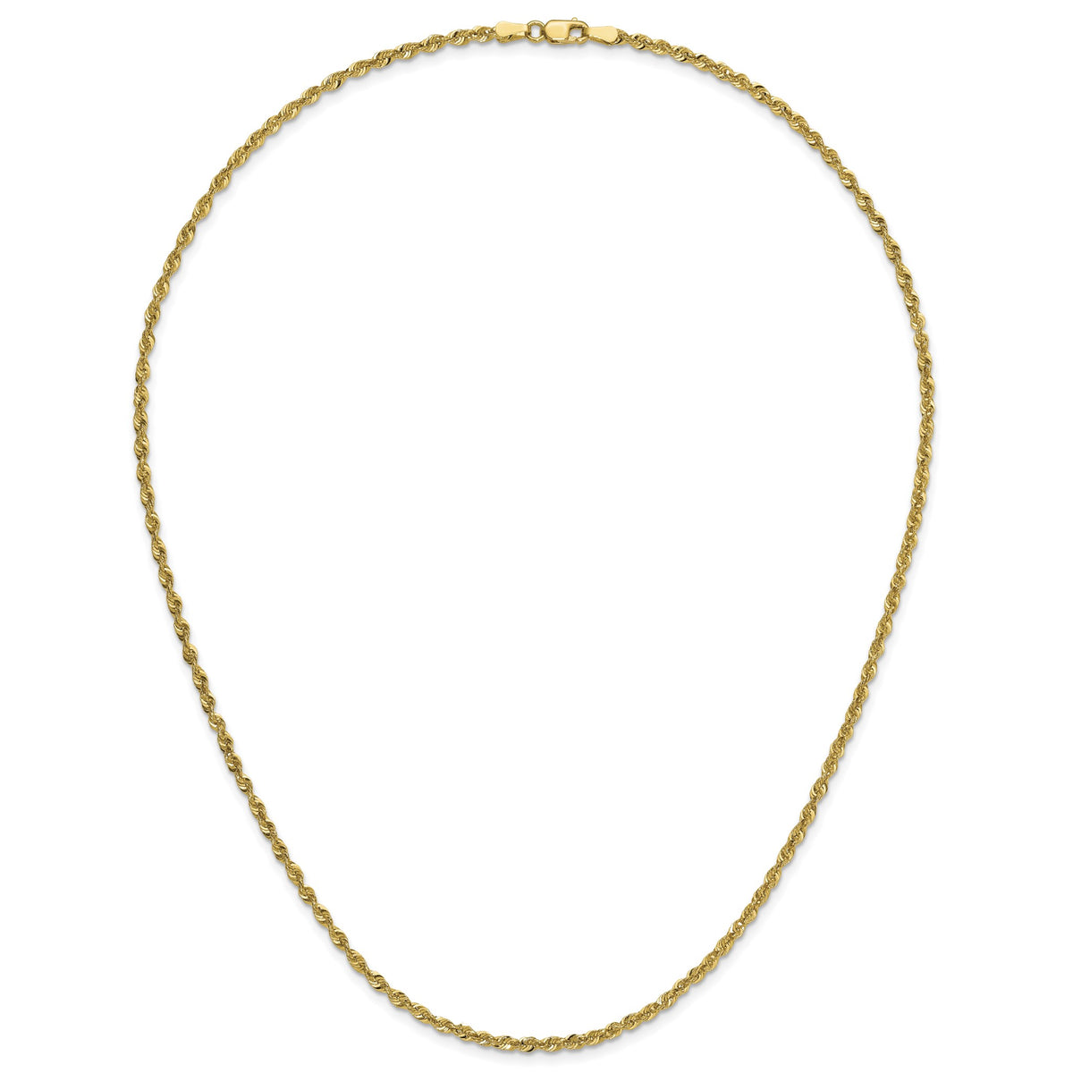 Cashmere Rope Necklace in 14K Yellow Gold, 2.25mm - Sophia Jewelers