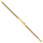 14k Polished Solid Chain/Solid Plate Two-Strand Rope 39.5x5mm Plate 8 inch ID Bracelet