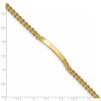 14k Polished Solid Chain/Solid Plate Two-Strand Rope 39.5x5mm Plate 8 inch ID Bracelet