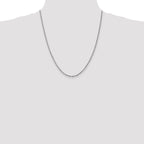 14K White Gold 22 inch 2.25mm Diamond-cut Rope with Lobster Clasp Chain