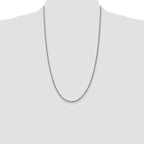 14K White Gold 26 inch 2.25mm Diamond-cut Rope with Lobster Clasp Chain