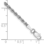 10k White Gold 2.25mm Diamond-cut Rope Chain
