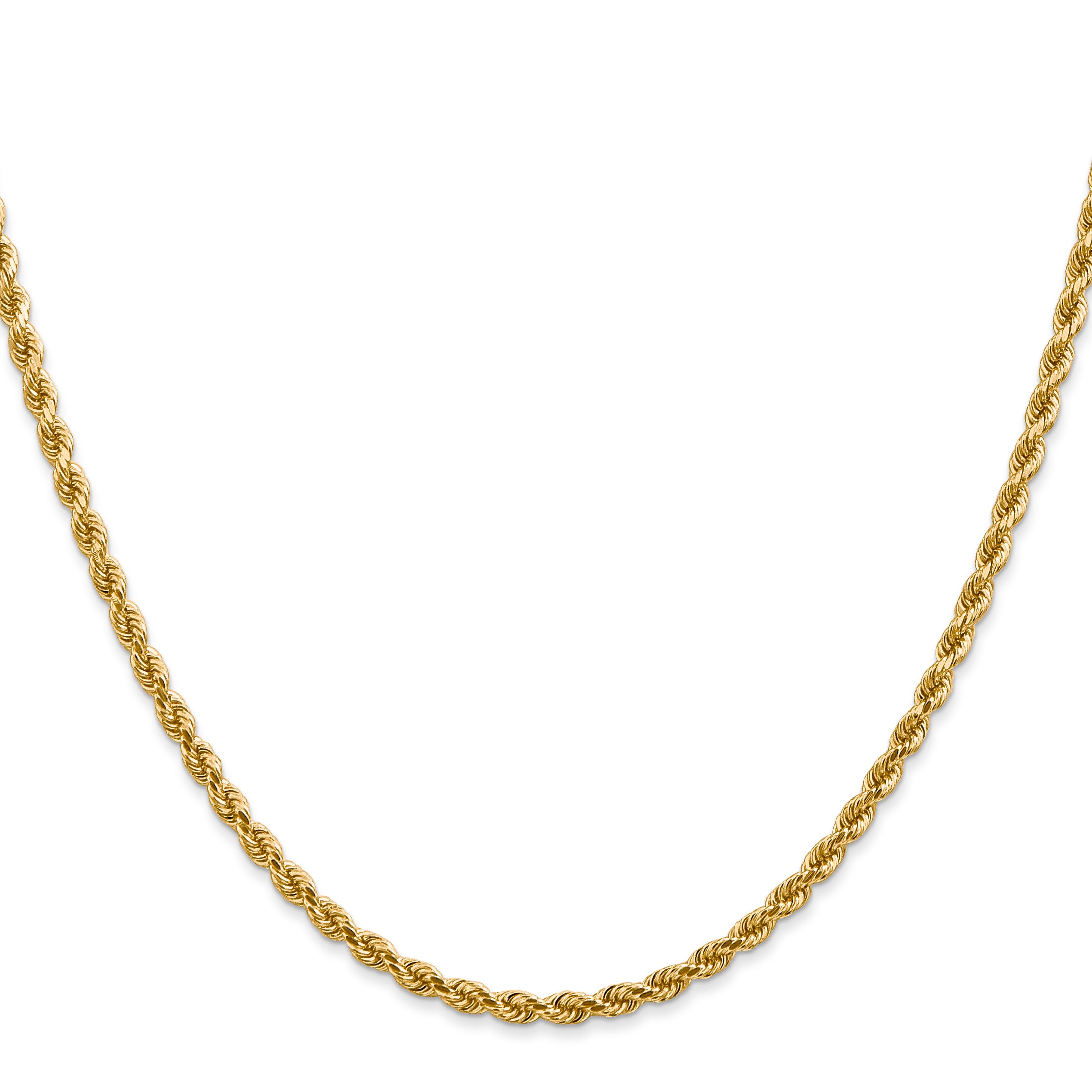 14K 36 inch 2.75mm Diamond-cut Rope with Lobster Clasp Chain