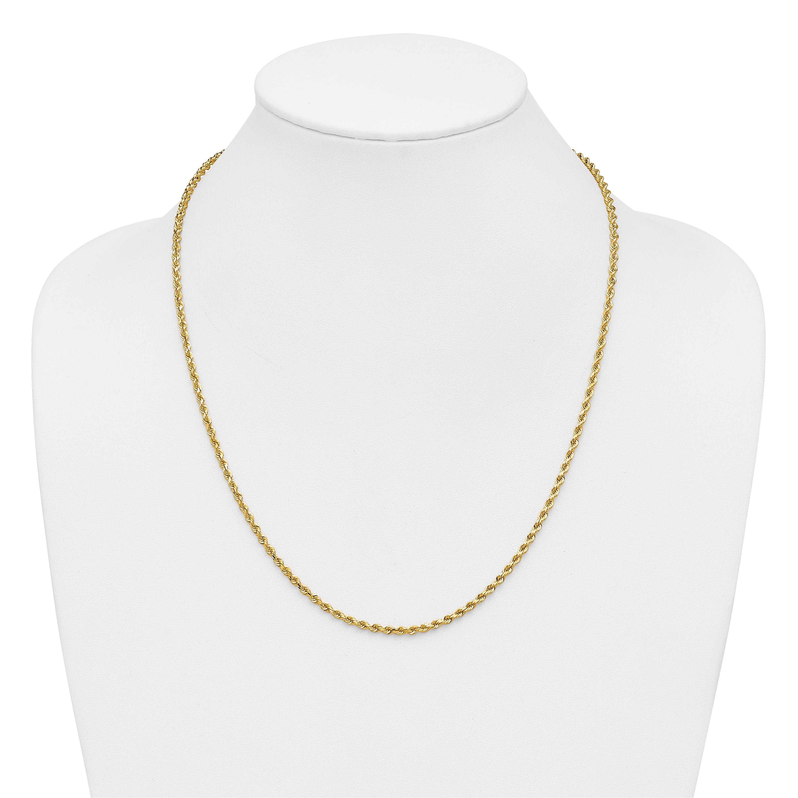 14K 22 inch 2.75mm Diamond-cut Rope with Lobster Clasp Chain