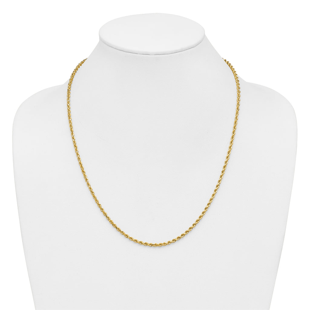 14K 22 inch 2.75mm Diamond-cut Rope with Lobster Clasp Chain