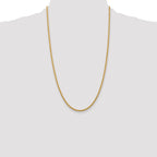 14K 28 inch 2.75mm Diamond-cut Rope with Lobster Clasp Chain