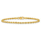 14K 9 inch 2.75mm Diamond-cut Rope with Lobster Clasp Chain