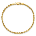 14K 9 inch 2.75mm Diamond-cut Rope with Lobster Clasp Chain