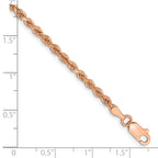 14k Rose Gold 2.75mm Diamond-cut Rope with Lobster Clasp Chain