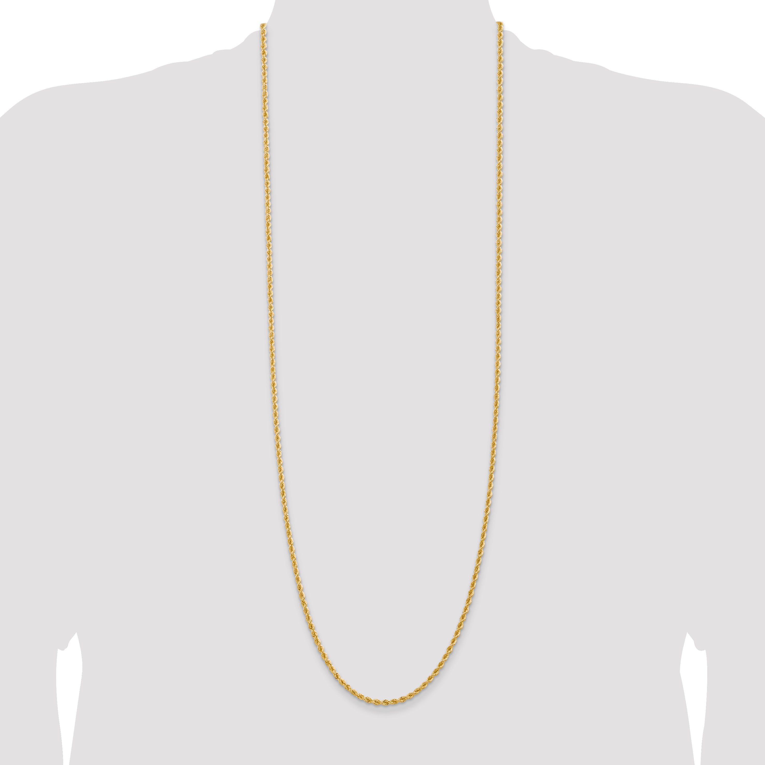 14K 36 inch 2.75mm Regular Rope with Lobster Clasp Chain