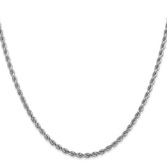 14K White Gold 30 inch 2.75mm Diamond-cut Rope with Lobster Clasp Chain