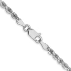 10K White Gold 2.75mm Rope Chain - view 3