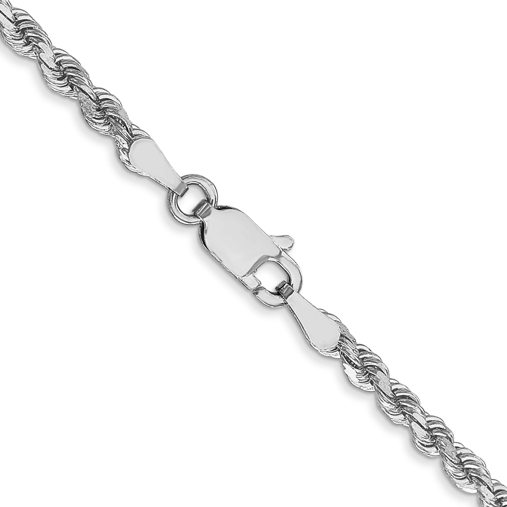 10K White Gold 2.75mm Rope Chain - view 3