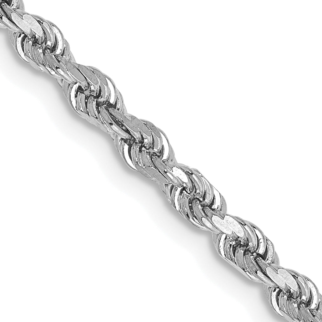 14K White Gold 30 inch 2.75mm Diamond-cut Rope with Lobster Clasp Chain Main image