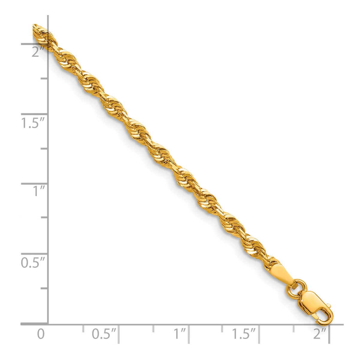 Cashmere Rope Necklace in 14K Yellow Gold, 2.95mm Diamond-Cut - Sophia Jewelers